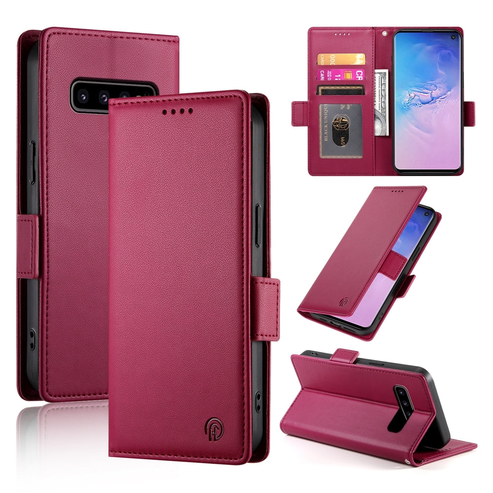 Samsung Galaxy S10 Wallet Case - Luxury Magnetic PU Leather Flip Cover with Card Slots, Stand & Shockproof Protection