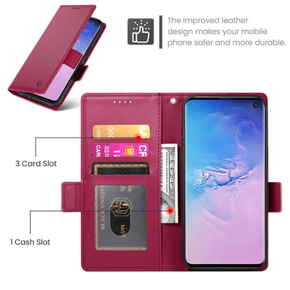 Samsung Galaxy S10 Wallet Case - Luxury Magnetic PU Leather Flip Cover with Card Slots, Stand & Shockproof Protection