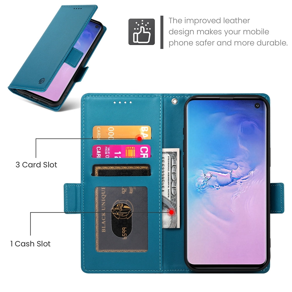 Samsung Galaxy S10 Wallet Case - Luxury Magnetic PU Leather Flip Cover with Card Slots, Stand & Shockproof Protection
