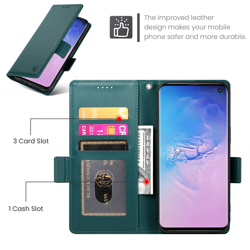 Samsung Galaxy S10 Wallet Case - Luxury Magnetic PU Leather Flip Cover with Card Slots, Stand & Shockproof Protection