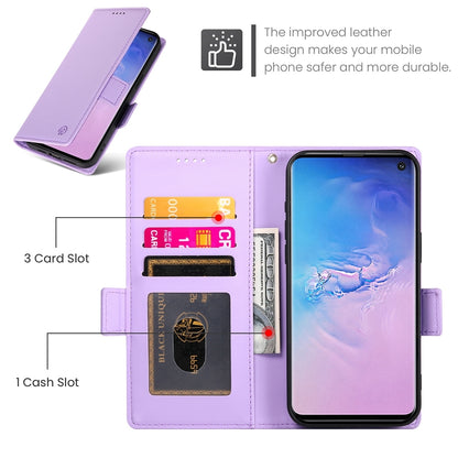 Samsung Galaxy S10 Wallet Case - Luxury Magnetic PU Leather Flip Cover with Card Slots, Stand & Shockproof Protection