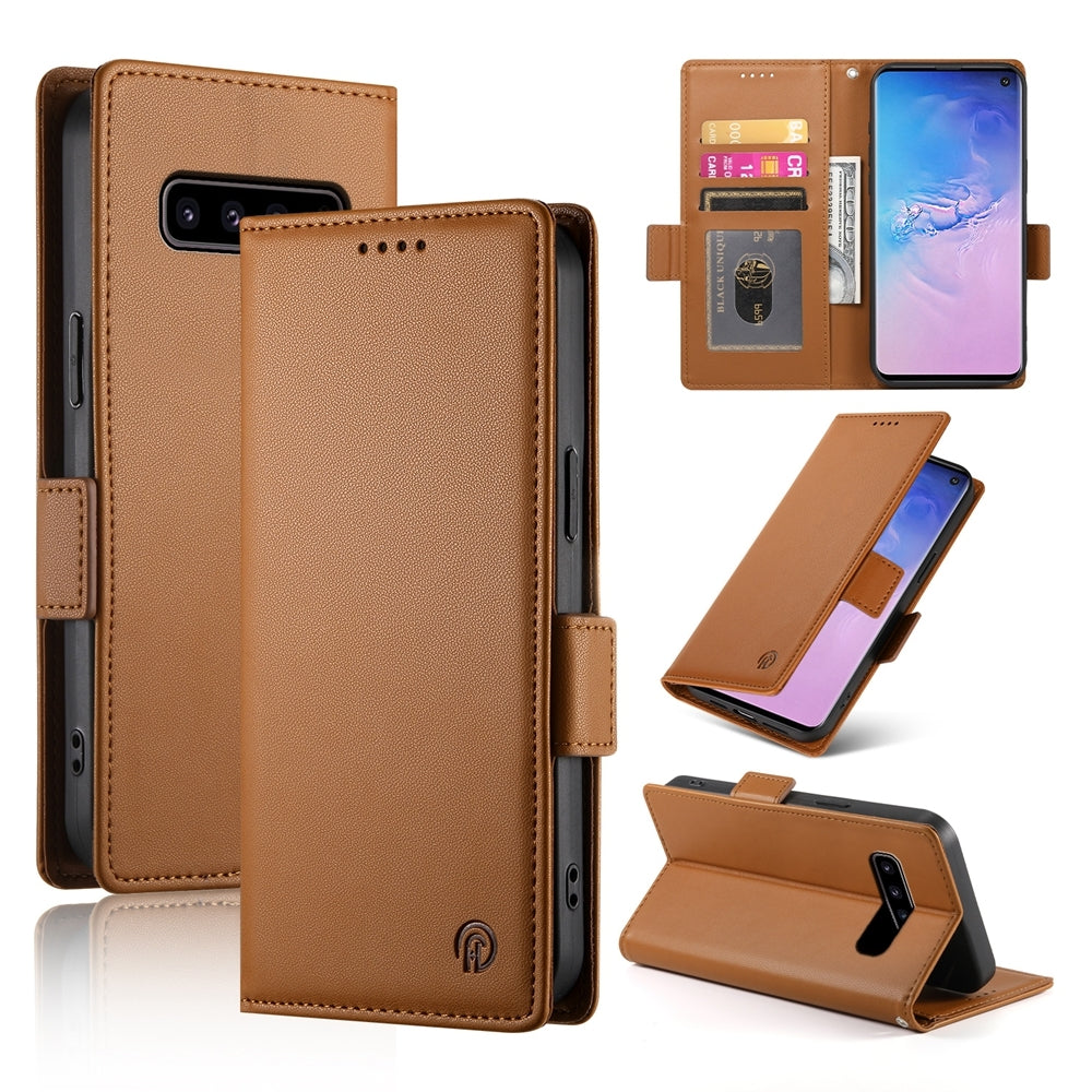 Samsung Galaxy S10 Wallet Case - Luxury Magnetic PU Leather Flip Cover with Card Slots, Stand & Shockproof Protection