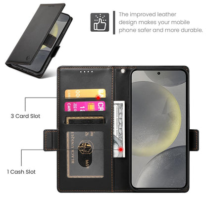 Samsung Galaxy S25 5G Wallet Case - Luxury Magnetic PU Leather Flip Cover with Card Slots, Stand & Shockproof Protection