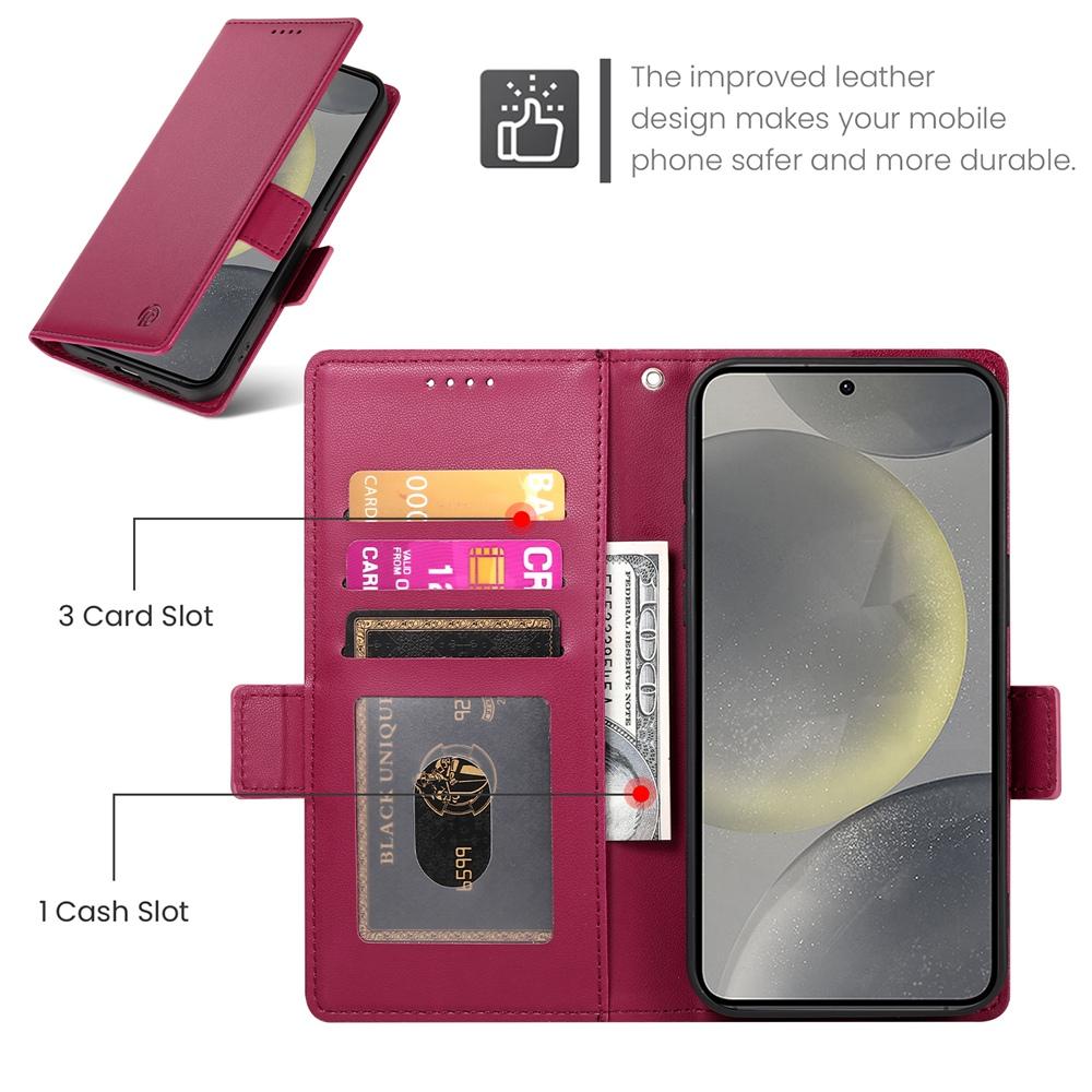 Samsung Galaxy S25 5G Wallet Case - Luxury Magnetic PU Leather Flip Cover with Card Slots, Stand & Shockproof Protection