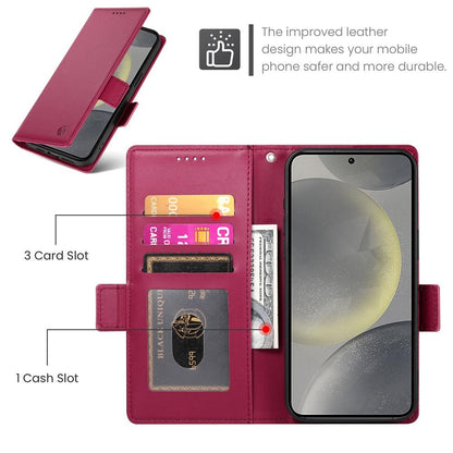 Samsung Galaxy S25 5G Wallet Case - Luxury Magnetic PU Leather Flip Cover with Card Slots, Stand & Shockproof Protection