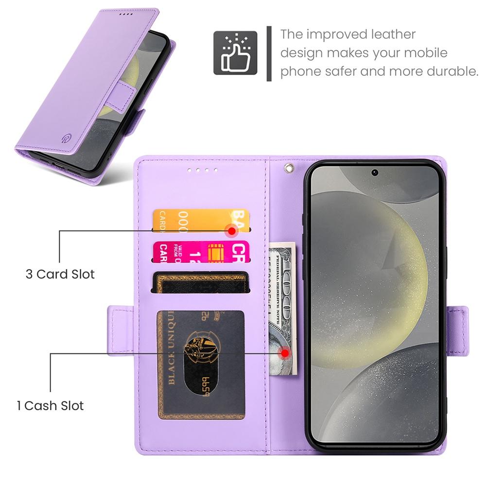 Samsung Galaxy S25 5G Wallet Case - Luxury Magnetic PU Leather Flip Cover with Card Slots, Stand & Shockproof Protection
