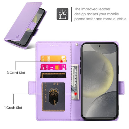 Samsung Galaxy S25 5G Wallet Case - Luxury Magnetic PU Leather Flip Cover with Card Slots, Stand & Shockproof Protection