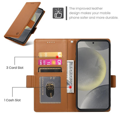 Samsung Galaxy S25 5G Wallet Case - Luxury Magnetic PU Leather Flip Cover with Card Slots, Stand & Shockproof Protection