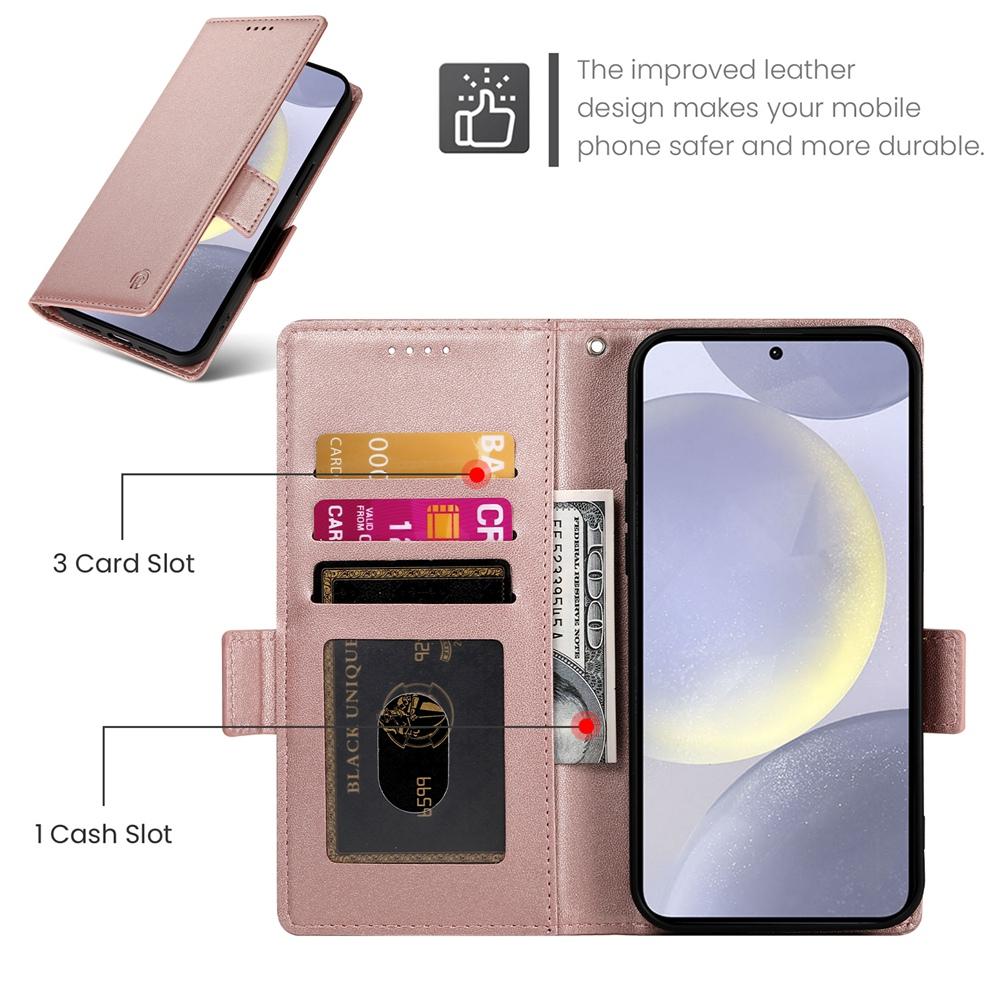 Samsung Galaxy S25+ 5G Wallet Case - Luxury Magnetic PU Leather Flip Cover with Card Slots, Stand & Shockproof Protection