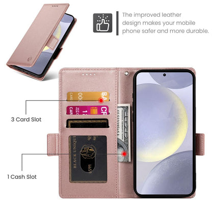 Samsung Galaxy S25+ 5G Wallet Case - Luxury Magnetic PU Leather Flip Cover with Card Slots, Stand & Shockproof Protection