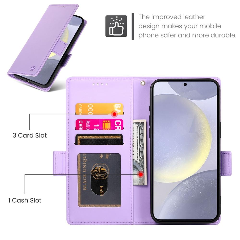Samsung Galaxy S25+ 5G Wallet Case - Luxury Magnetic PU Leather Flip Cover with Card Slots, Stand & Shockproof Protection