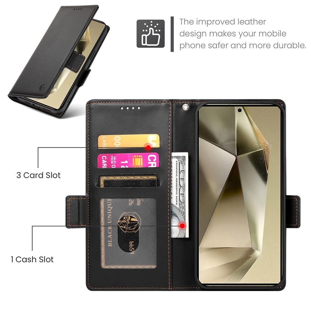 Samsung Galaxy S25 Ultra 5G Wallet Case - Luxury Magnetic PU Leather Flip Cover with Card Slots, Stand & Shockproof Protection
