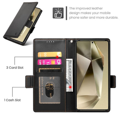 Samsung Galaxy S25 Ultra 5G Wallet Case - Luxury Magnetic PU Leather Flip Cover with Card Slots, Stand & Shockproof Protection