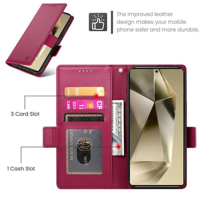 Samsung Galaxy S25 Ultra 5G Wallet Case - Luxury Magnetic PU Leather Flip Cover with Card Slots, Stand & Shockproof Protection