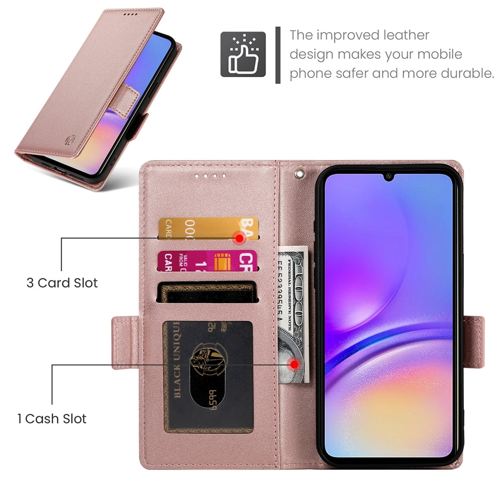 Samsung Galaxy A05 Wallet Case - Luxury Magnetic PU Leather Flip Cover with Card Slots, Stand & Shockproof Protection