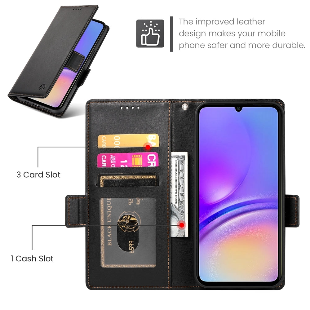 Samsung Galaxy A05 Wallet Case - Luxury Magnetic PU Leather Flip Cover with Card Slots, Stand & Shockproof Protection
