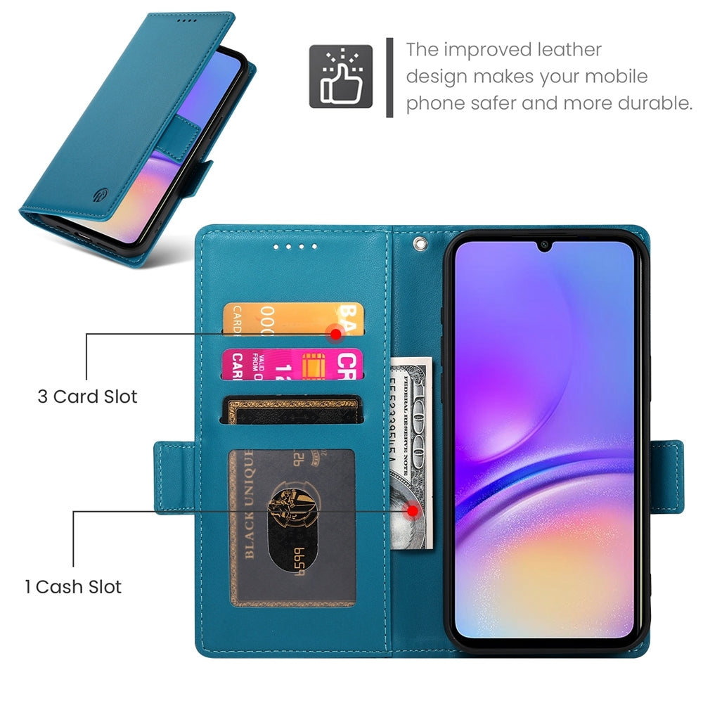Samsung Galaxy A05 Wallet Case - Luxury Magnetic PU Leather Flip Cover with Card Slots, Stand & Shockproof Protection