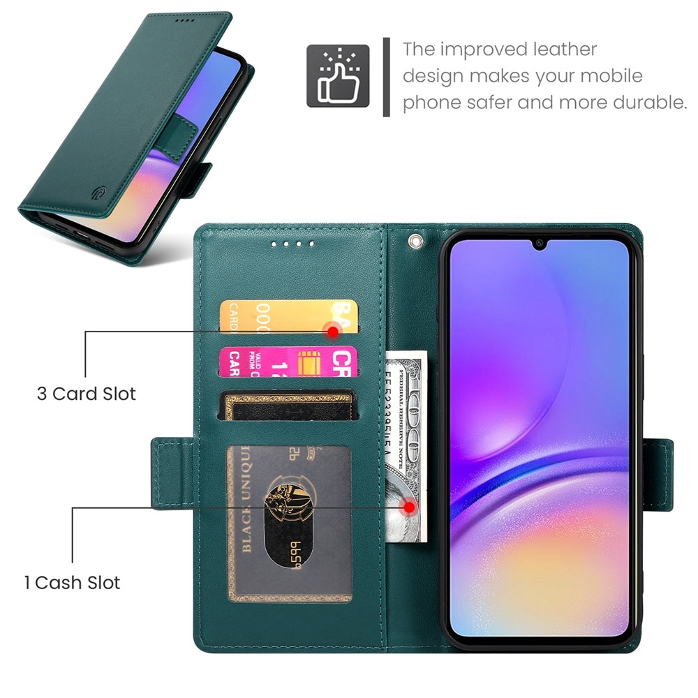 Samsung Galaxy A05 Wallet Case - Luxury Magnetic PU Leather Flip Cover with Card Slots, Stand & Shockproof Protection