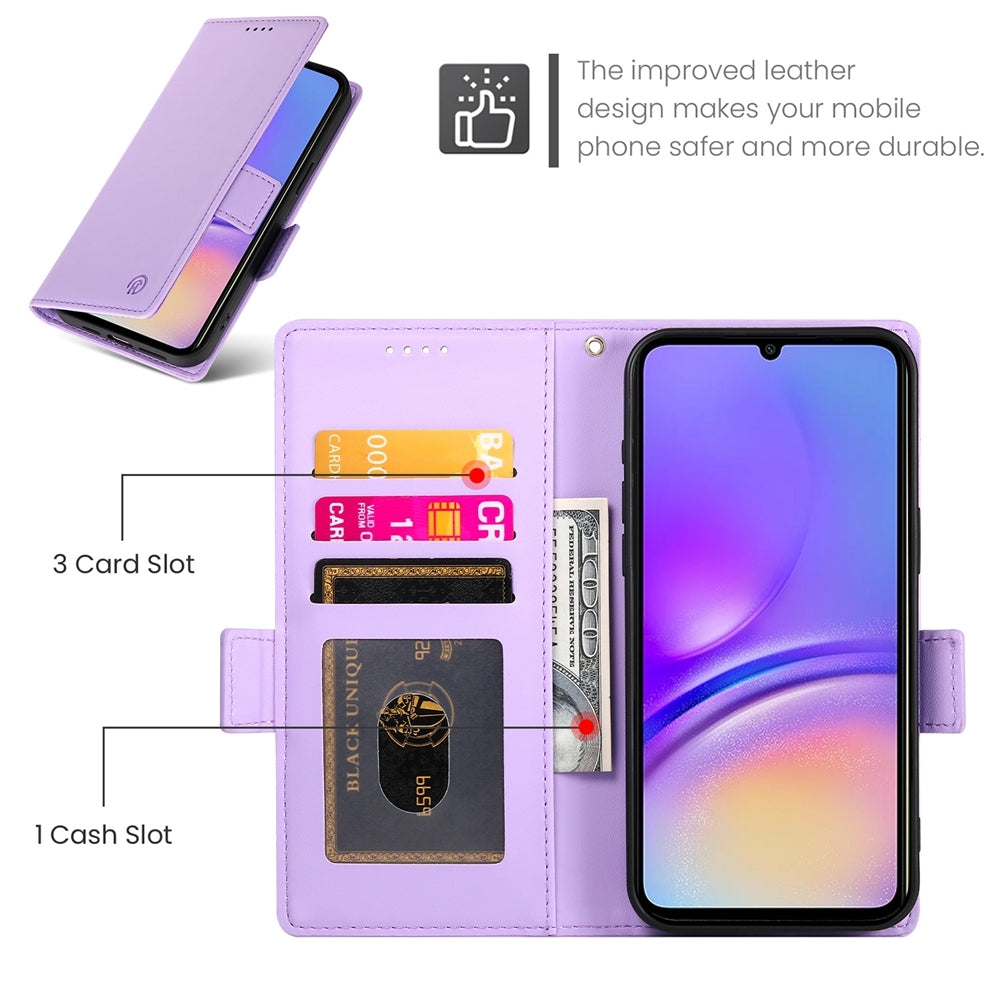 Samsung Galaxy A05 Wallet Case - Luxury Magnetic PU Leather Flip Cover with Card Slots, Stand & Shockproof Protection