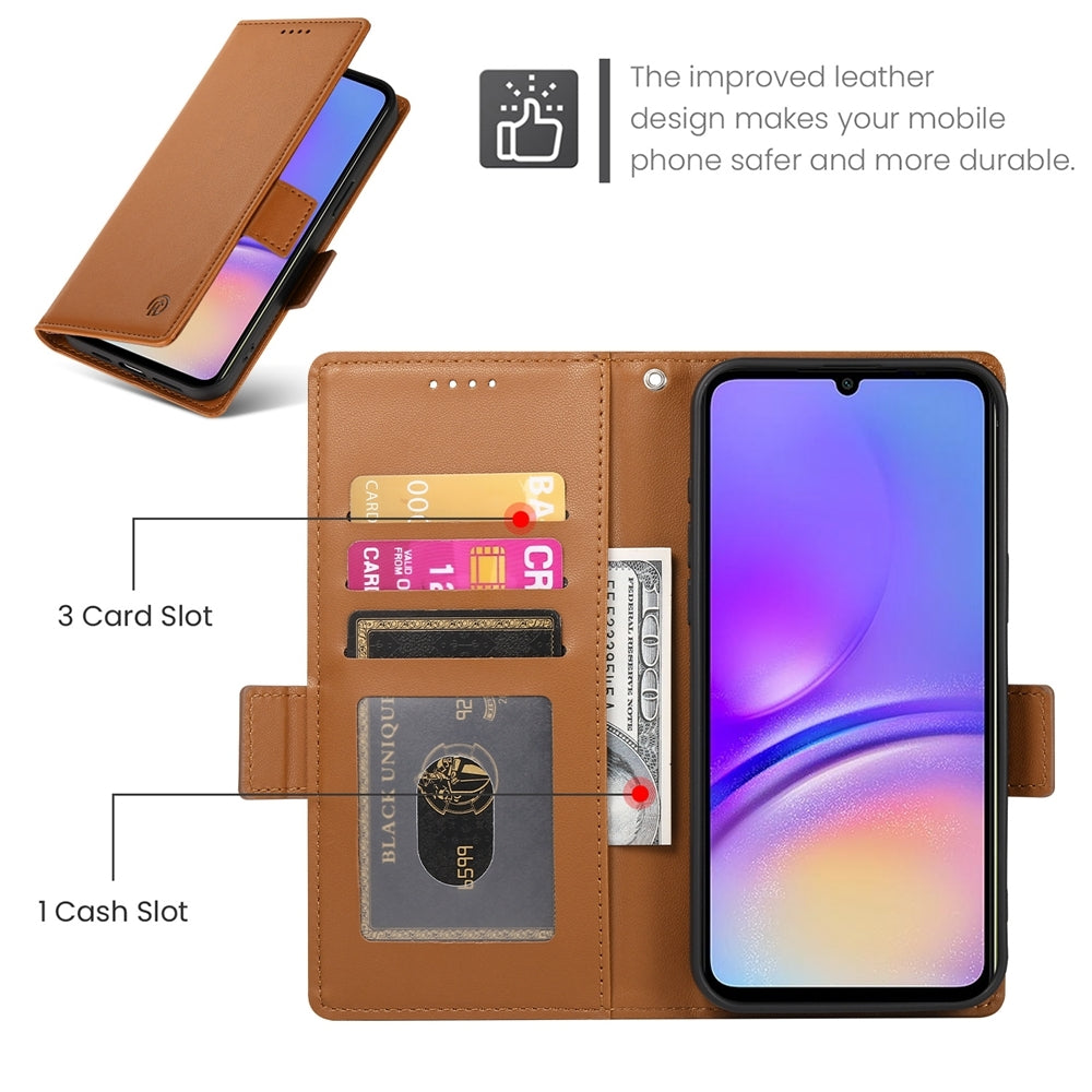 Samsung Galaxy A05 Wallet Case - Luxury Magnetic PU Leather Flip Cover with Card Slots, Stand & Shockproof Protection