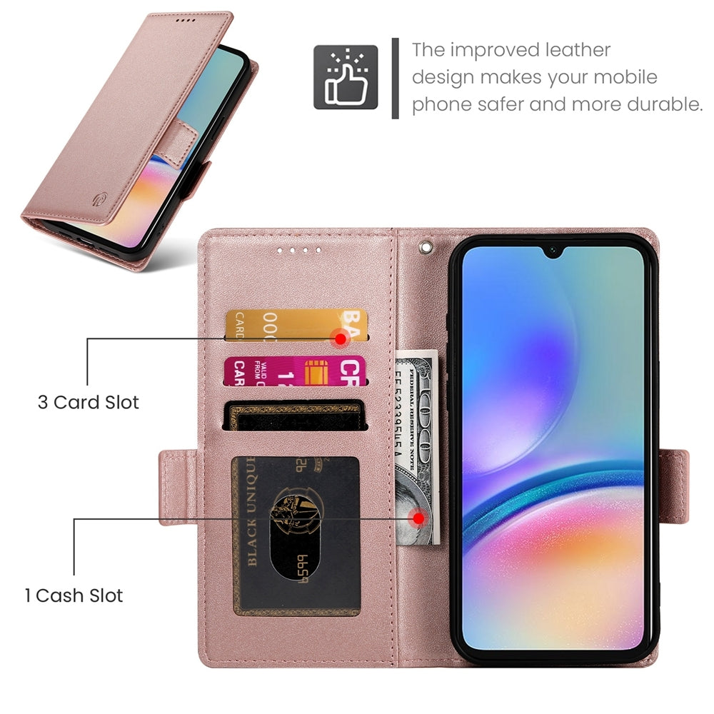 Samsung Galaxy A05s Wallet Case - Luxury Magnetic PU Leather Flip Cover with Card Slots, Stand & Shockproof Protection
