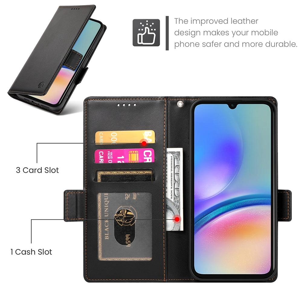 Samsung Galaxy A05s Wallet Case - Luxury Magnetic PU Leather Flip Cover with Card Slots, Stand & Shockproof Protection