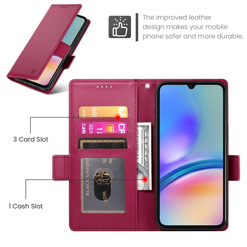 Samsung Galaxy A05s Wallet Case - Luxury Magnetic PU Leather Flip Cover with Card Slots, Stand & Shockproof Protection