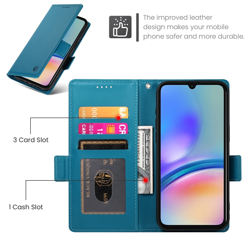 Samsung Galaxy A05s Wallet Case - Luxury Magnetic PU Leather Flip Cover with Card Slots, Stand & Shockproof Protection