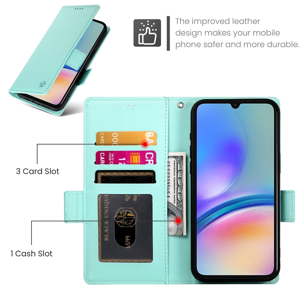 Samsung Galaxy A05s Wallet Case - Luxury Magnetic PU Leather Flip Cover with Card Slots, Stand & Shockproof Protection