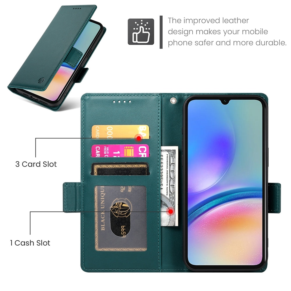 Samsung Galaxy A05s Wallet Case - Luxury Magnetic PU Leather Flip Cover with Card Slots, Stand & Shockproof Protection