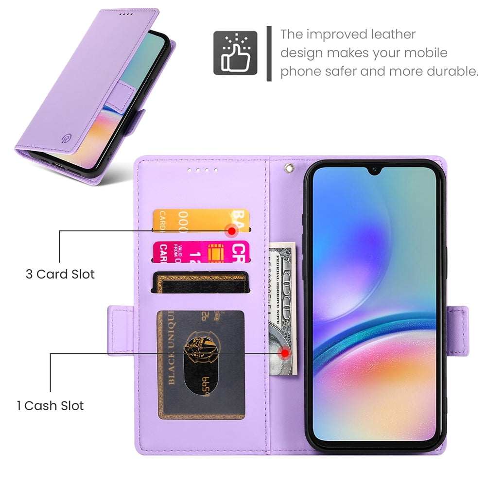 Samsung Galaxy A05s Wallet Case - Luxury Magnetic PU Leather Flip Cover with Card Slots, Stand & Shockproof Protection