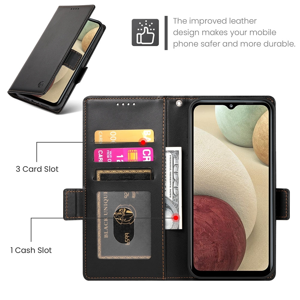 Samsung Galaxy M12 Wallet Case - Luxury Magnetic PU Leather Flip Cover with Card Slots, Stand & Shockproof Protection