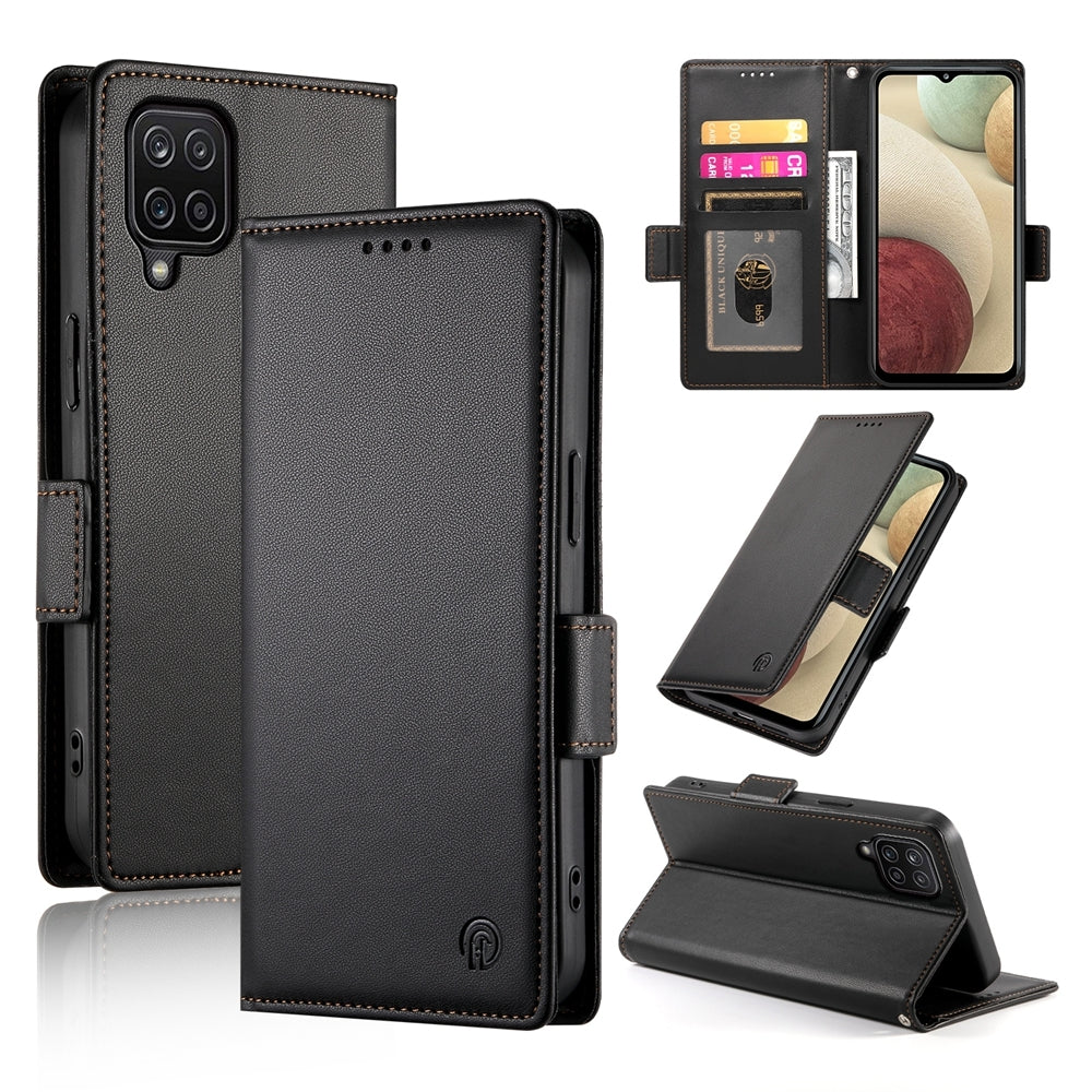 Samsung Galaxy M12 Wallet Case - Luxury Magnetic PU Leather Flip Cover with Card Slots, Stand & Shockproof Protection