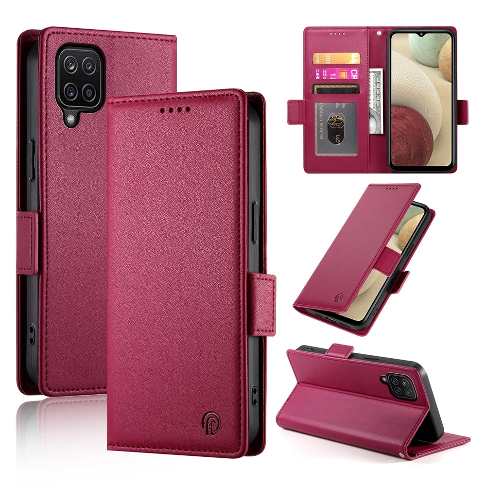 Samsung Galaxy A12 5G Wallet Case - Luxury Magnetic PU Leather Flip Cover with Card Slots, Stand & Shockproof Protection