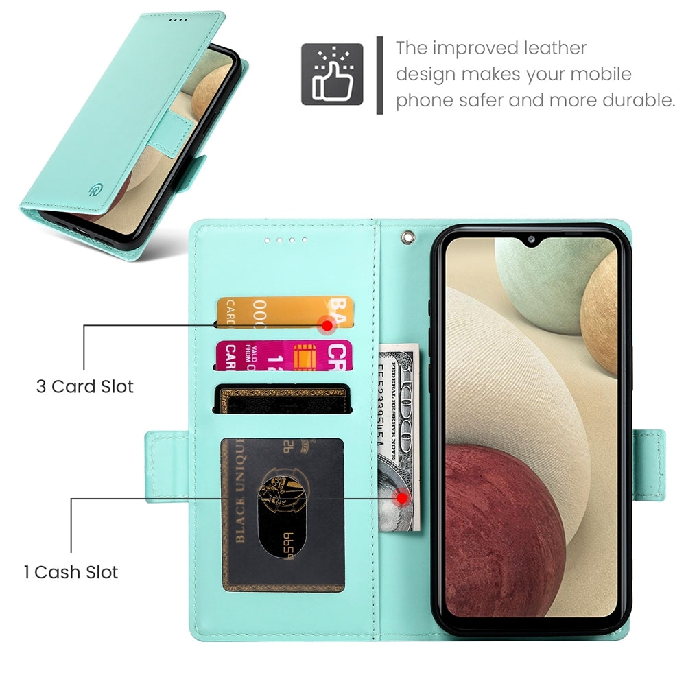 Samsung Galaxy M12 Wallet Case - Luxury Magnetic PU Leather Flip Cover with Card Slots, Stand & Shockproof Protection