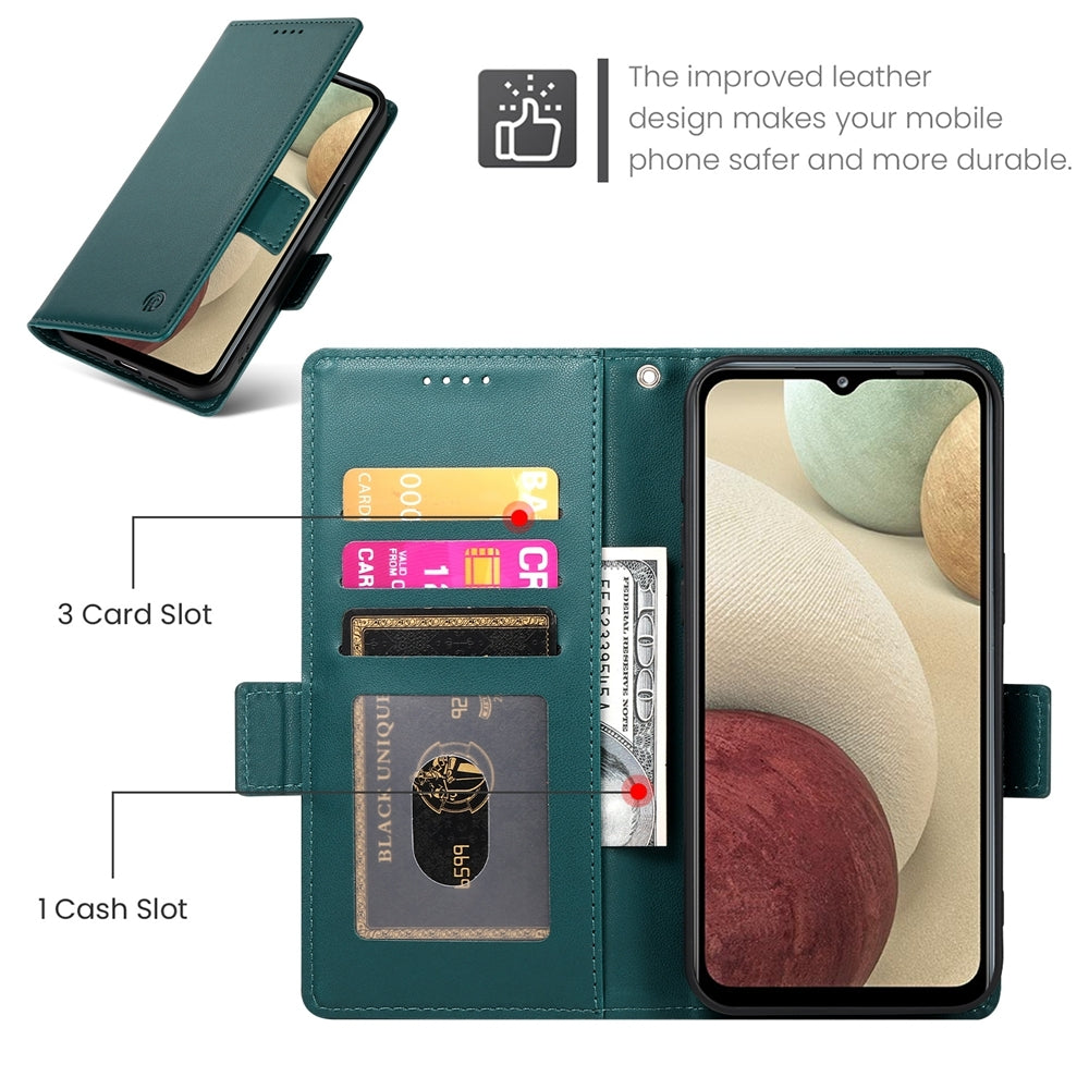 Samsung Galaxy A12 5G Wallet Case - Luxury Magnetic PU Leather Flip Cover with Card Slots, Stand & Shockproof Protection