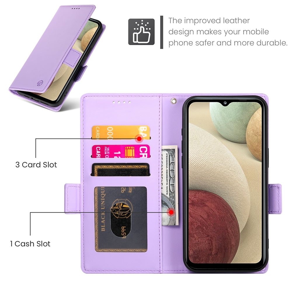 Samsung Galaxy M12 Wallet Case - Luxury Magnetic PU Leather Flip Cover with Card Slots, Stand & Shockproof Protection