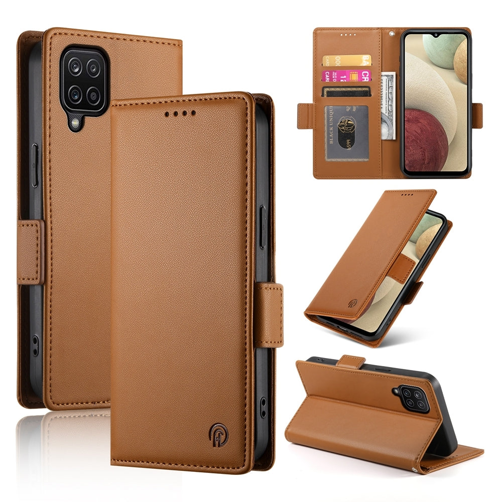 Samsung Galaxy A12 5G Wallet Case - Luxury Magnetic PU Leather Flip Cover with Card Slots, Stand & Shockproof Protection
