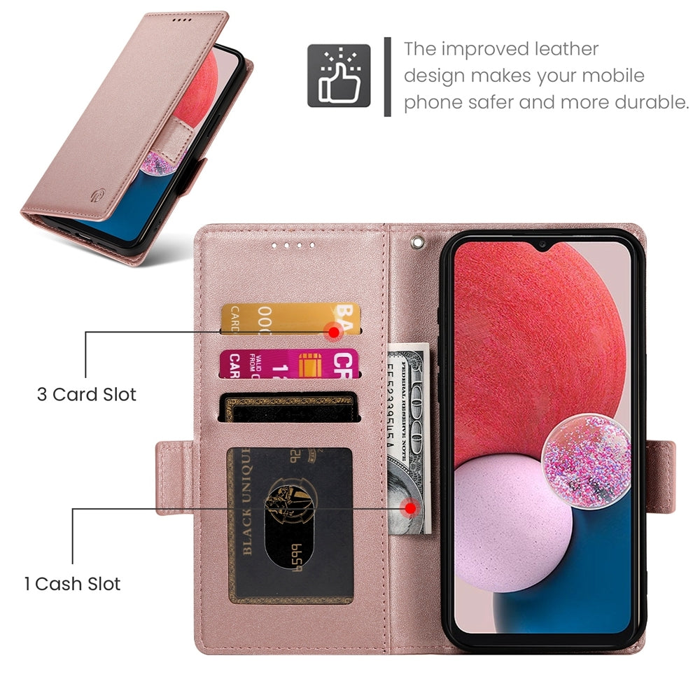 Samsung Galaxy A13 4G/5G Wallet Case - Luxury Magnetic PU Leather Flip Cover with Card Slots, Stand & Shockproof Protection
