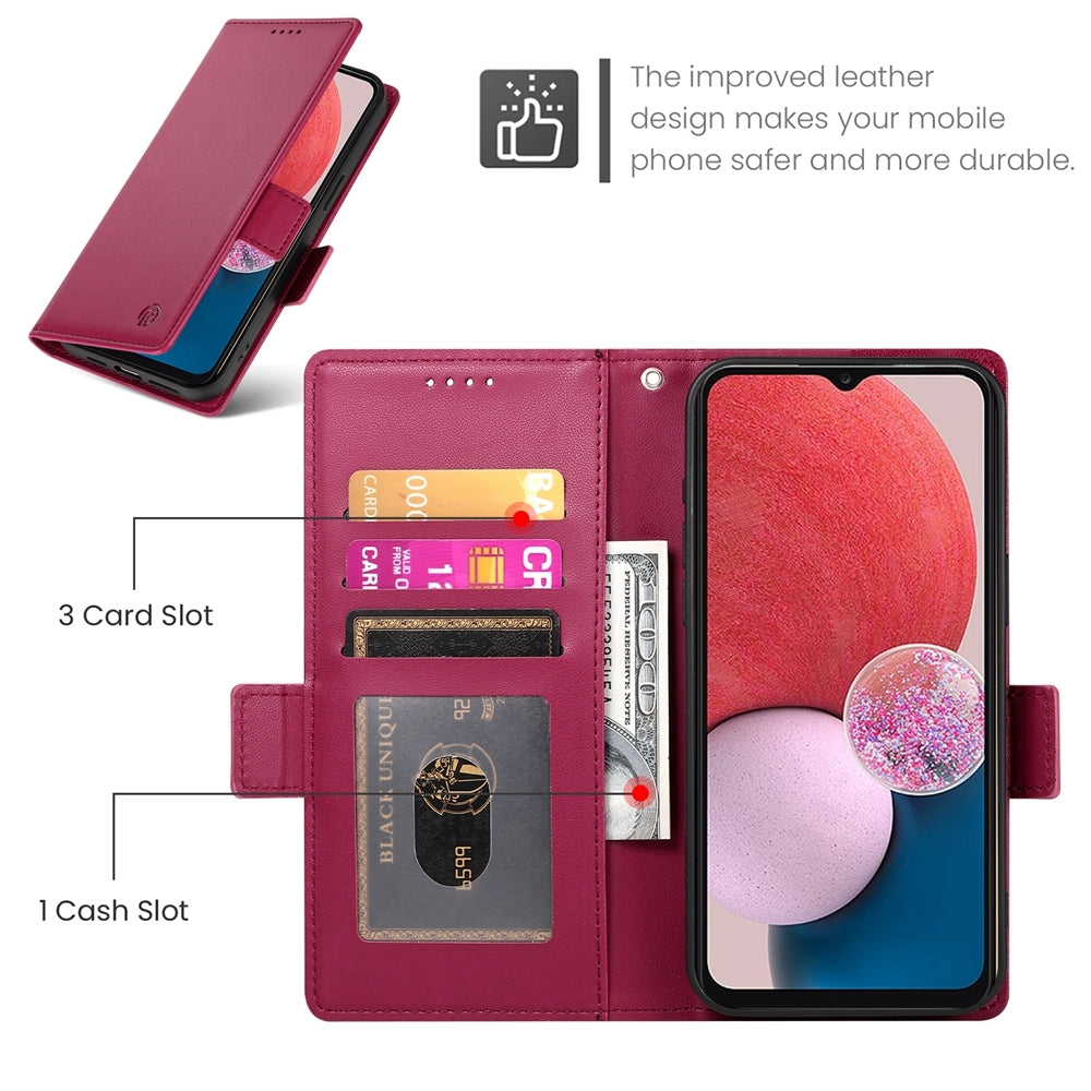 Samsung Galaxy A04s Wallet Case - Luxury Magnetic PU Leather Flip Cover with Card Slots, Stand & Shockproof Protection