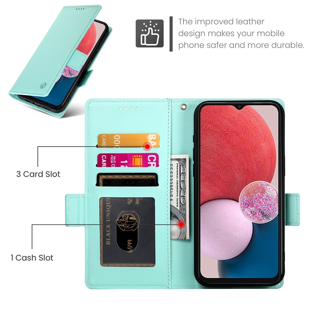 Samsung Galaxy A13 4G/5G Wallet Case - Luxury Magnetic PU Leather Flip Cover with Card Slots, Stand & Shockproof Protection