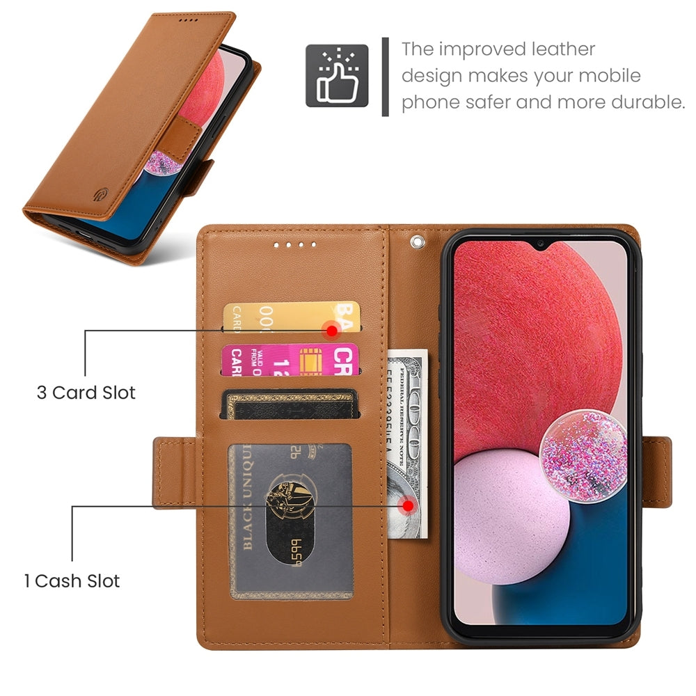 Samsung Galaxy A13 4G/5G Wallet Case - Luxury Magnetic PU Leather Flip Cover with Card Slots, Stand & Shockproof Protection