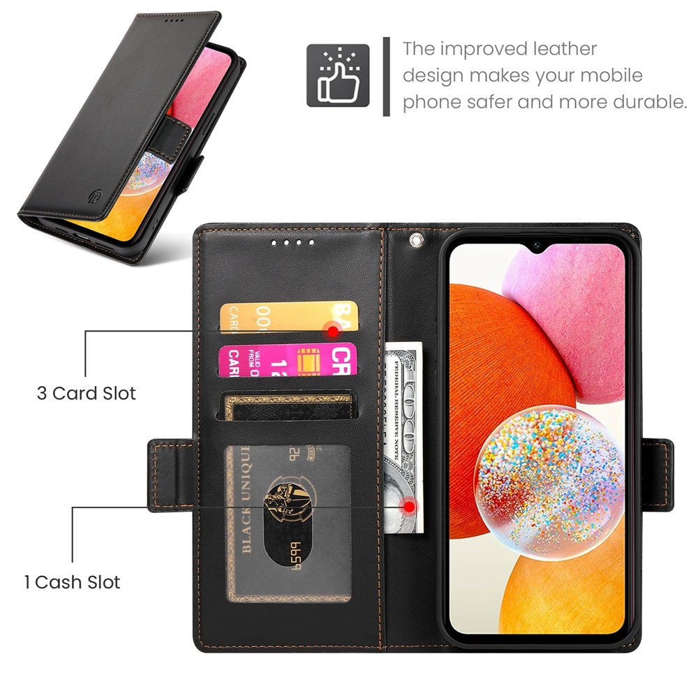 Samsung Galaxy A14 4G/5G Wallet Case - Luxury Magnetic PU Leather Flip Cover with Card Slots, Stand & Shockproof Protection