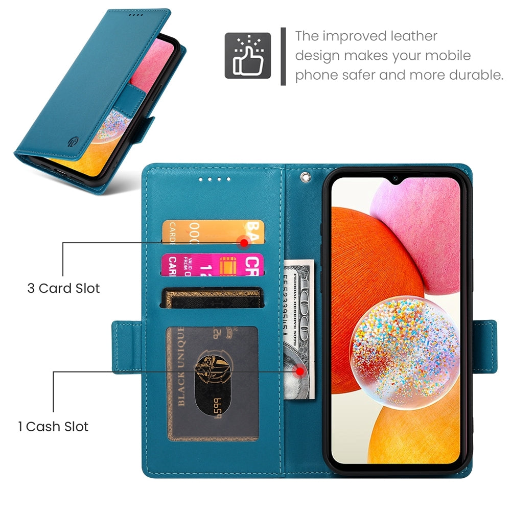 Samsung Galaxy A14 4G/5G Wallet Case - Luxury Magnetic PU Leather Flip Cover with Card Slots, Stand & Shockproof Protection