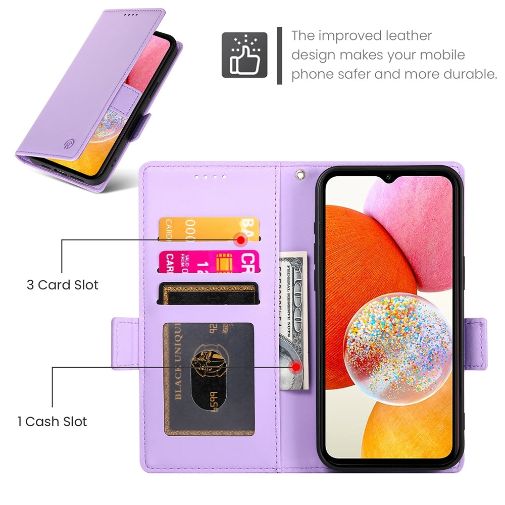 Samsung Galaxy A14 4G/5G Wallet Case - Luxury Magnetic PU Leather Flip Cover with Card Slots, Stand & Shockproof Protection