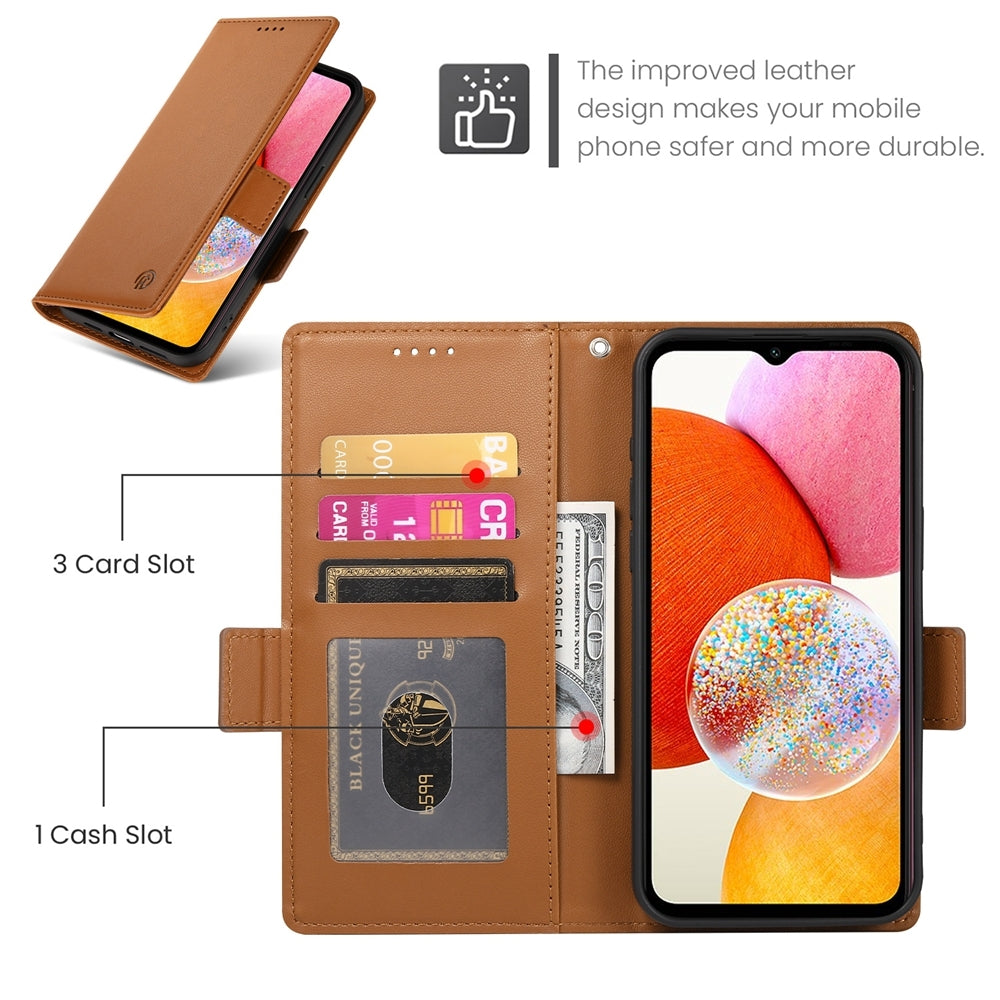 Samsung Galaxy A14 4G/5G Wallet Case - Luxury Magnetic PU Leather Flip Cover with Card Slots, Stand & Shockproof Protection