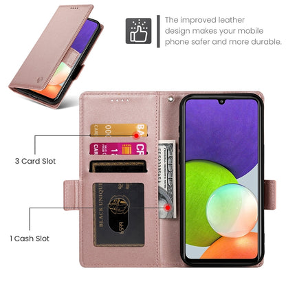 Samsung Galaxy A22 4G Wallet Case - Luxury Magnetic PU Leather Flip Cover with Card Slots, Stand & Shockproof Protection