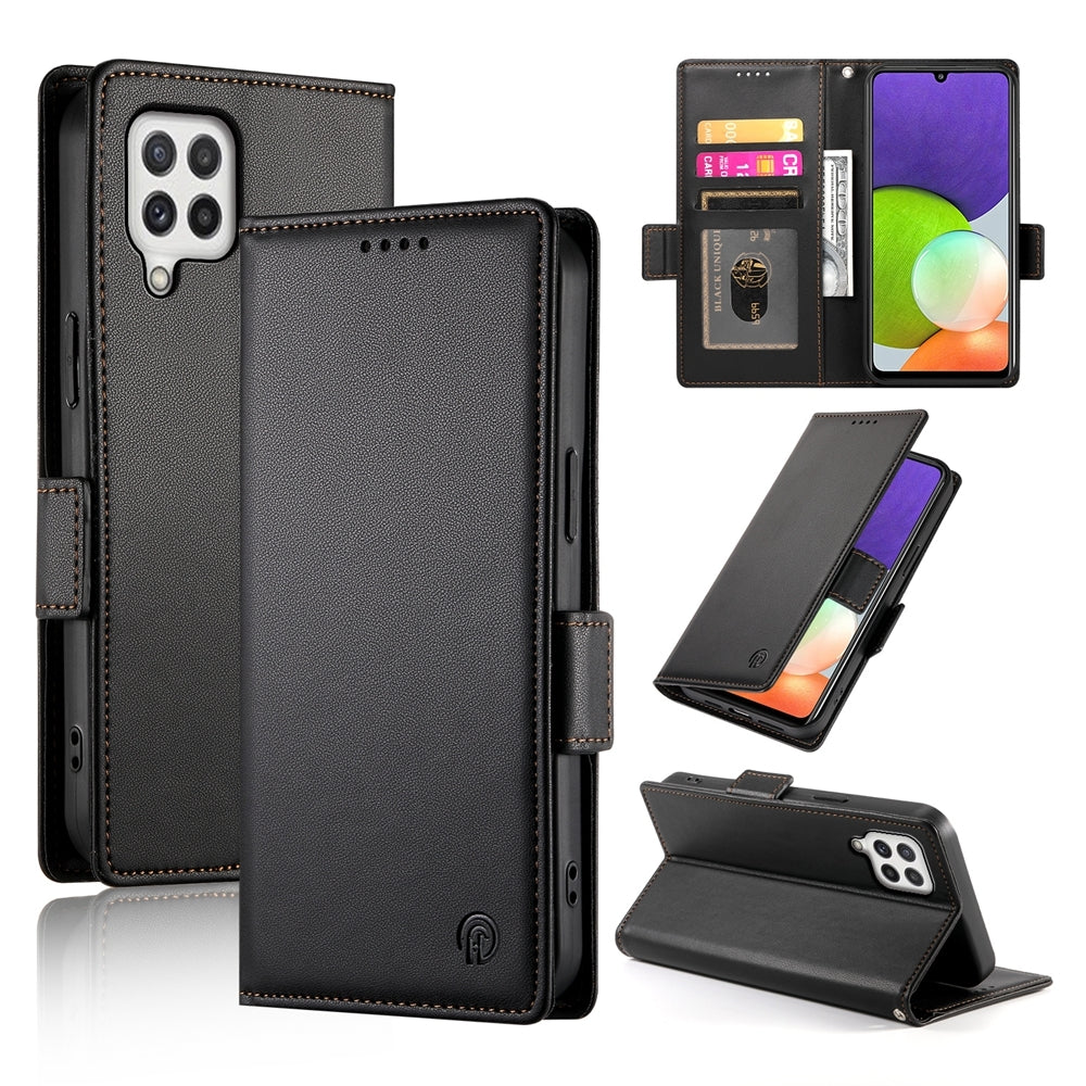 Samsung Galaxy A22 4G Wallet Case - Luxury Magnetic PU Leather Flip Cover with Card Slots, Stand & Shockproof Protection