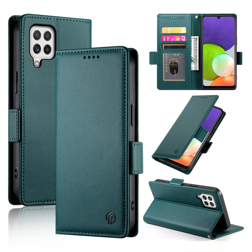 Samsung Galaxy A22 4G Wallet Case - Luxury Magnetic PU Leather Flip Cover with Card Slots, Stand & Shockproof Protection