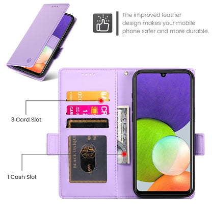Samsung Galaxy A22 4G Wallet Case - Luxury Magnetic PU Leather Flip Cover with Card Slots, Stand & Shockproof Protection